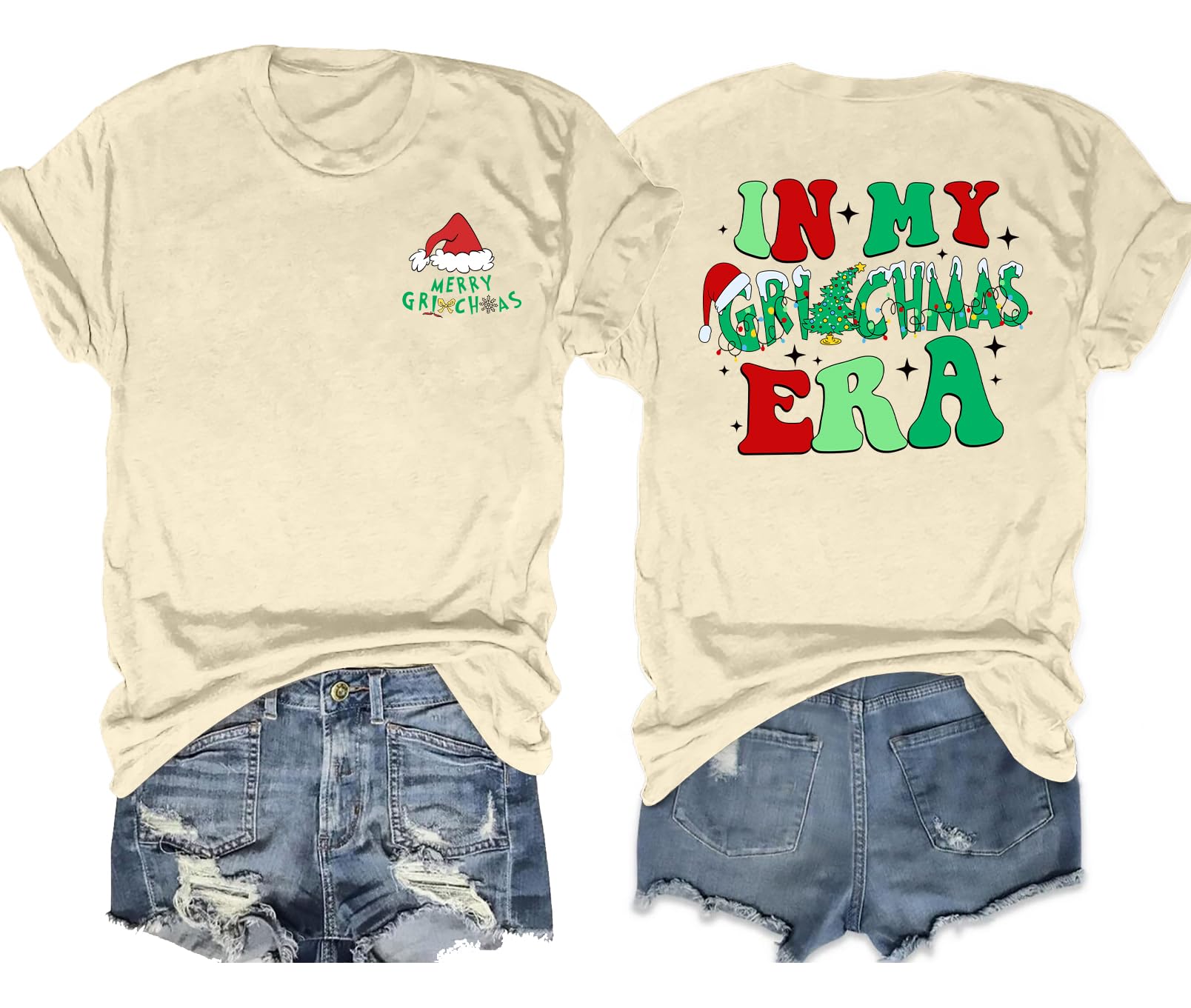 Believe Christmas Shirt for Women Christmas Tree Graphic T-Shirts Believe Letter Print Tees Holiday Tops